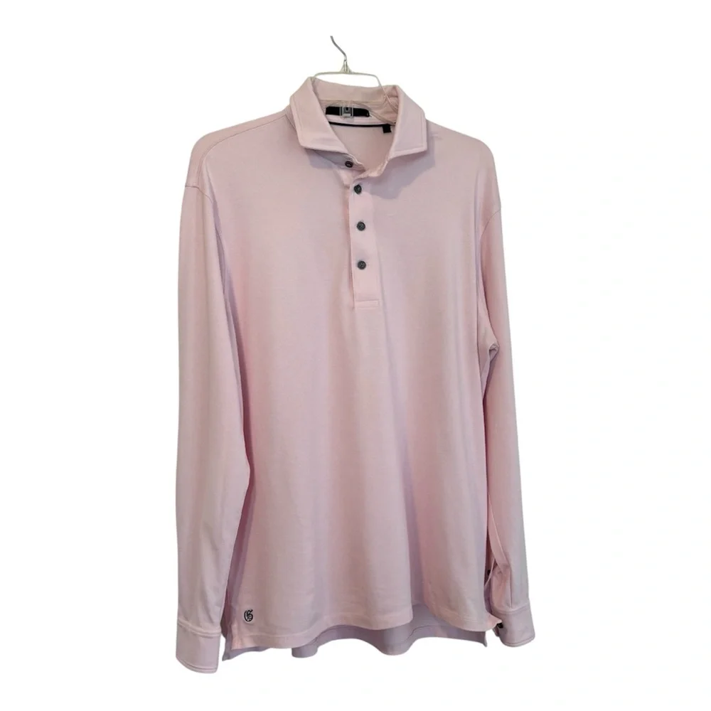 Greyson Polo Shirt Pink Long Sleeve Men's Size L